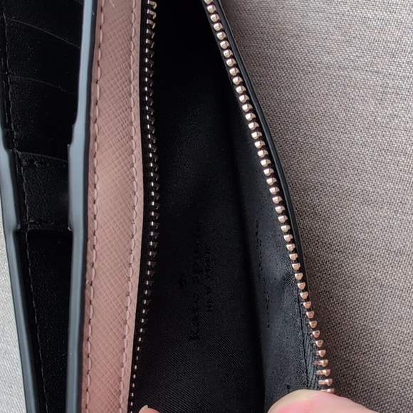 Kate Spade NY Staci Colorblock Large Slim Black, Nude, & Gold Wallet Leather - Picture 9 of 10